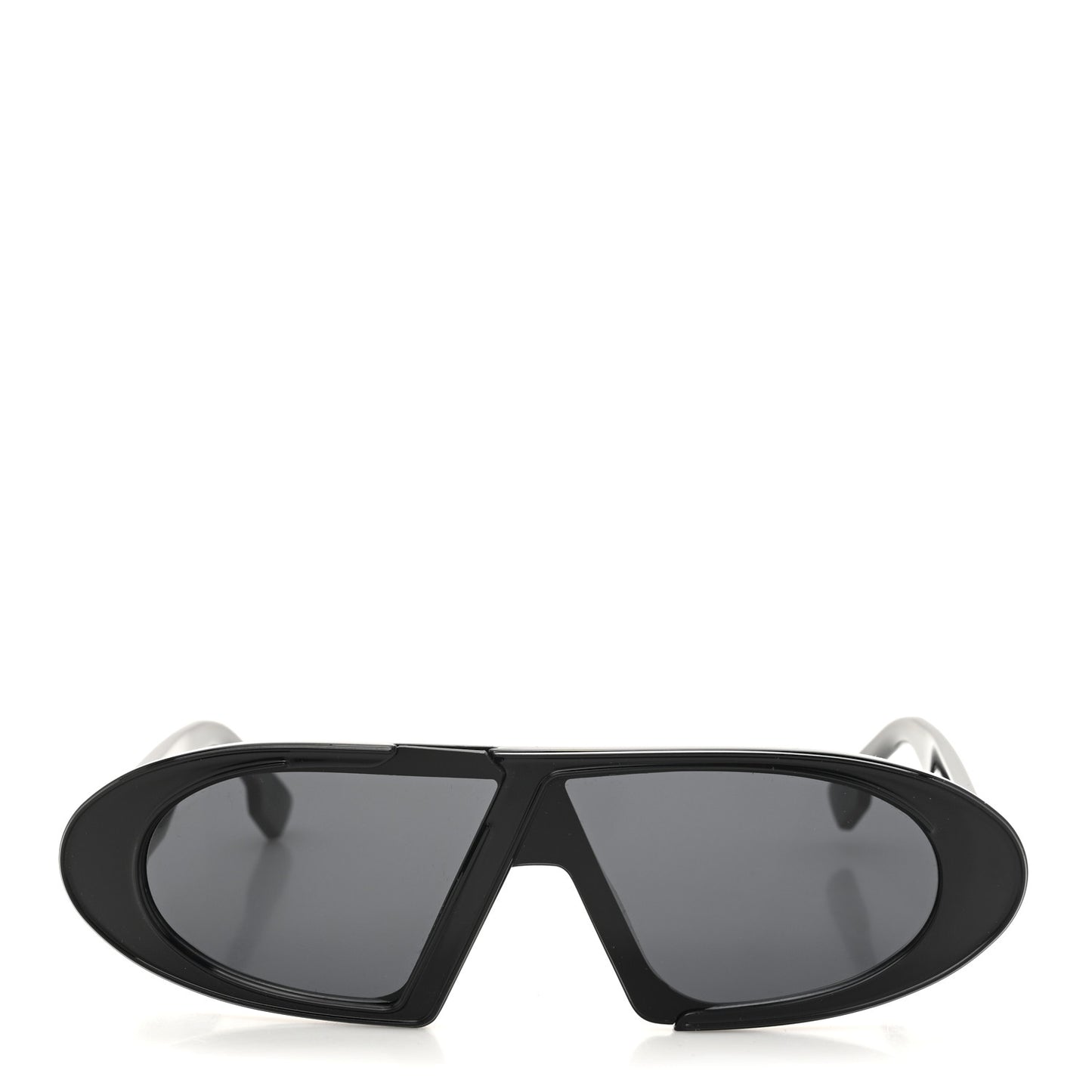 Acetate Oblique Oval Sunglasses Black
