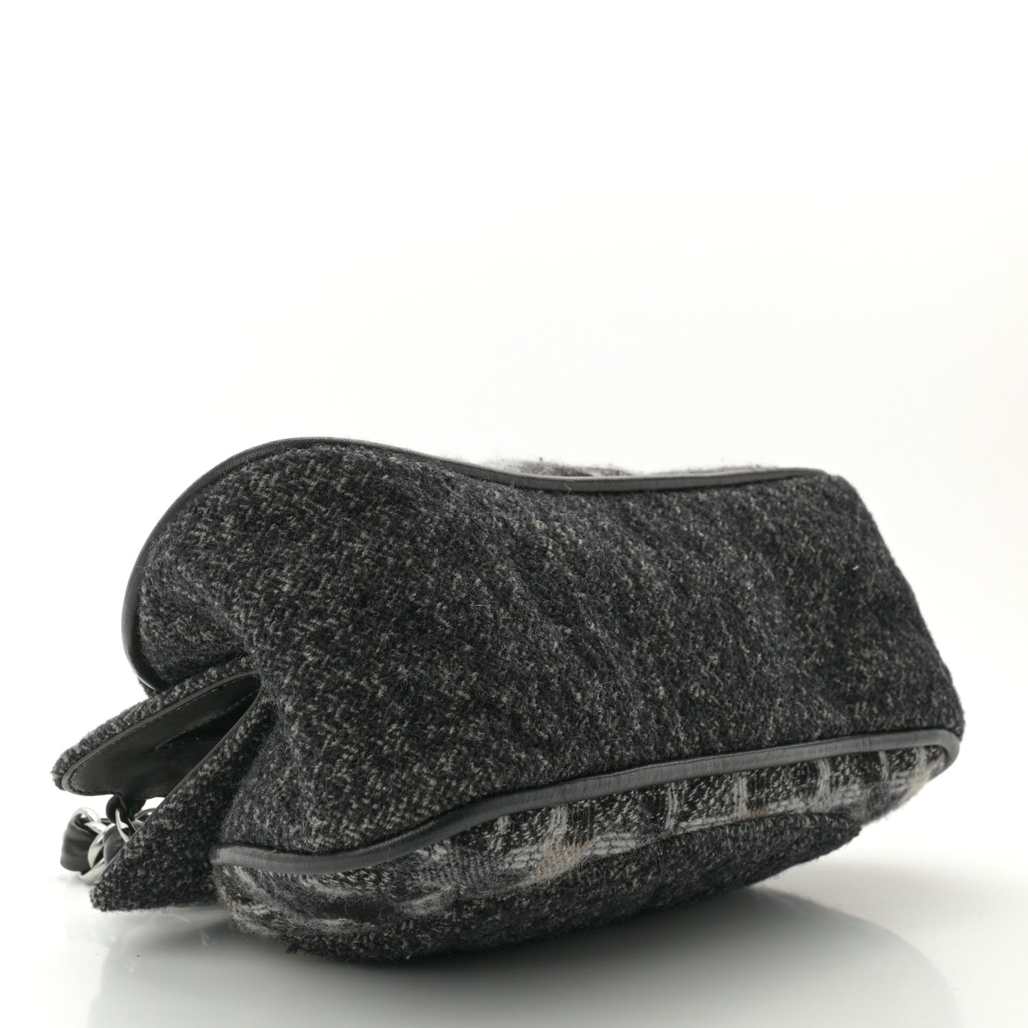 Wool Tweed Frame Bag Grey Multicolor