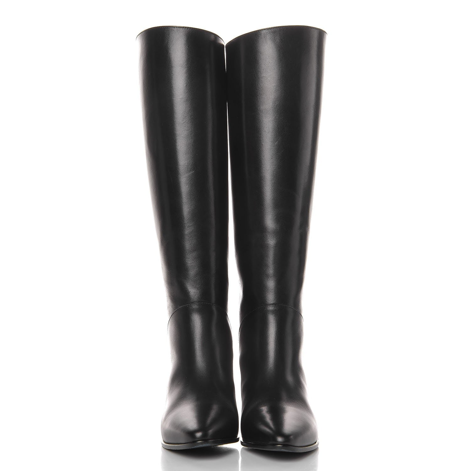 Saint Laurent Calfskin Rock Long Boots 35.5 Black 2 of 10