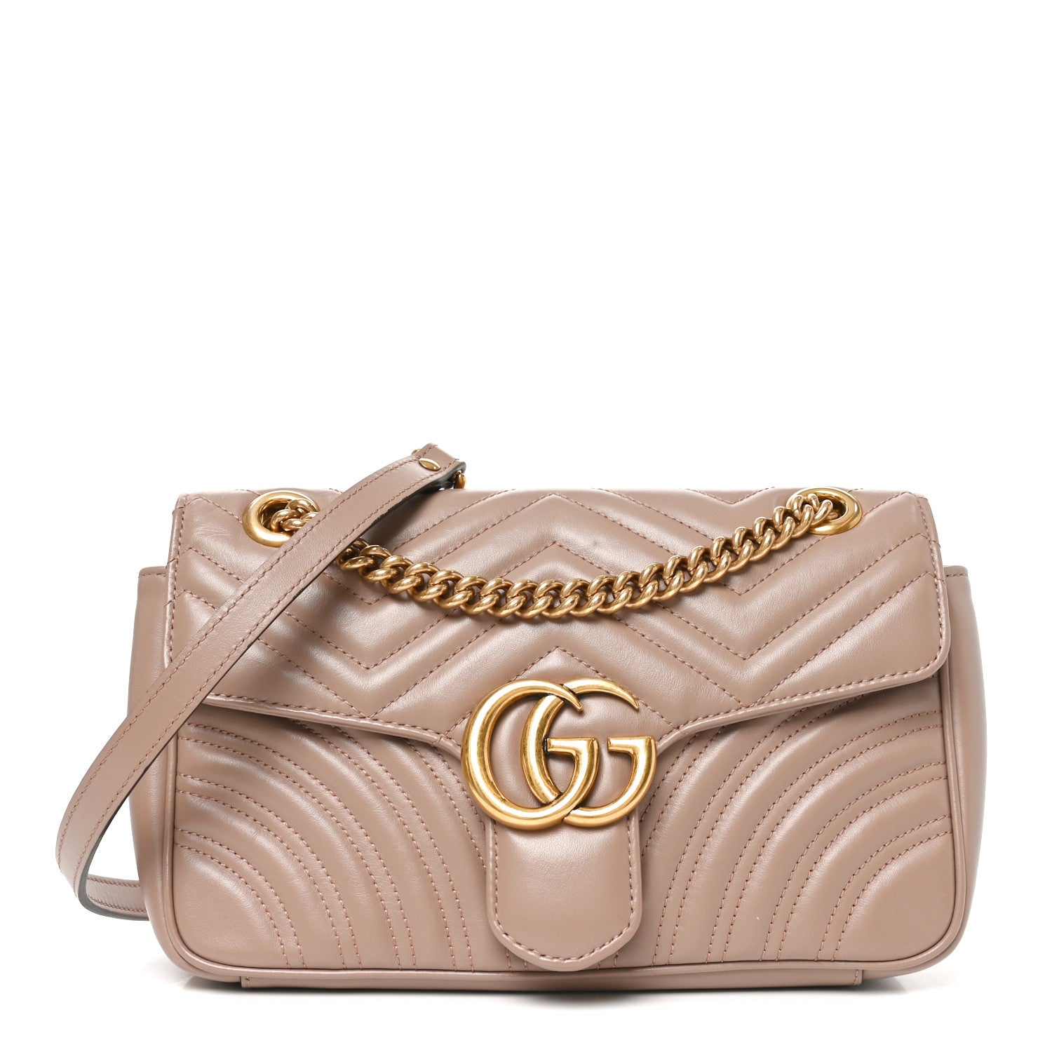 Gucci Calfskin Matelasse Small GG Marmont Shoulder Bag Porcelain Rose 1 of 10