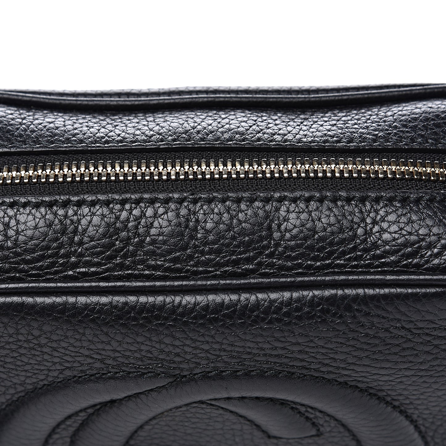 Pebbled Calfskin Small Soho Disco Bag Black
