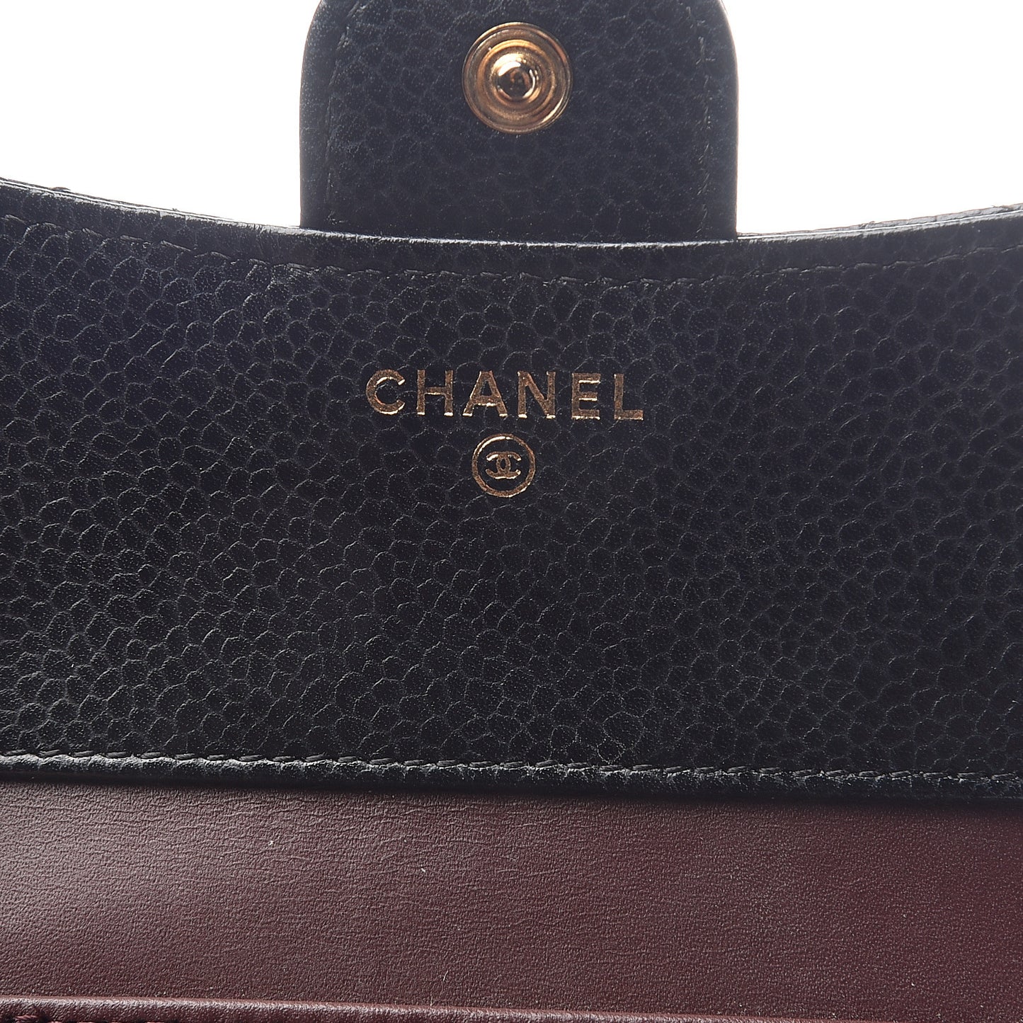 Caviar Quilted Compact Flap Wallet Black