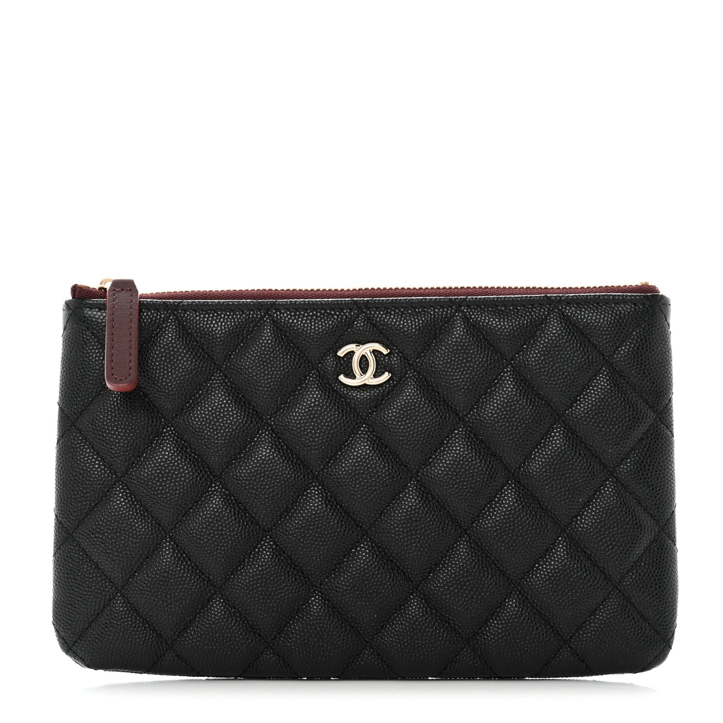 Caviar Quilted Cosmetic Case Black