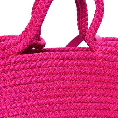 Balenciaga Nylon Lambskin Woven Small Ibiza Basket With Strap Lipstick Pink 7 of 9
