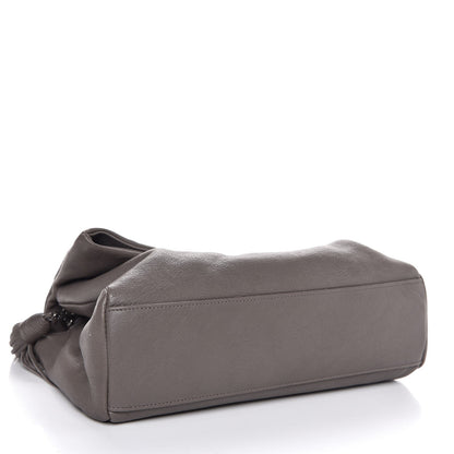 Saint Laurent Sheepskin Medium West Hollywood Monogram Fold-Over Bag Grey 4 of 8