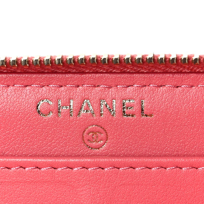 Chanel Caviar Quilted Large Gusset Zip Around Wallet Pink 6 of 9