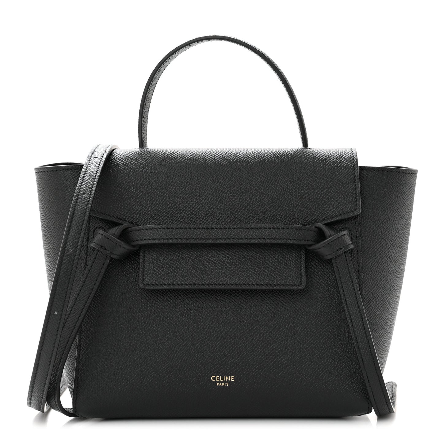 Grained Calfskin Nano Belt Bag Black