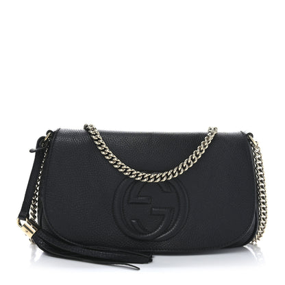 Gucci Pebbled Calfskin Medium Soho Flap Crossbody Black 1 of 9
