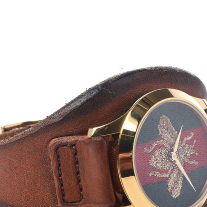 Gucci Stainless Steel Calfskin 38mm Le Marché Des Merveilles Bee Quartz Watch 6 of 7