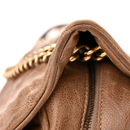 Chanel Crumpled Caviar Quilted Large Shiva Flap Beige 12 of 16