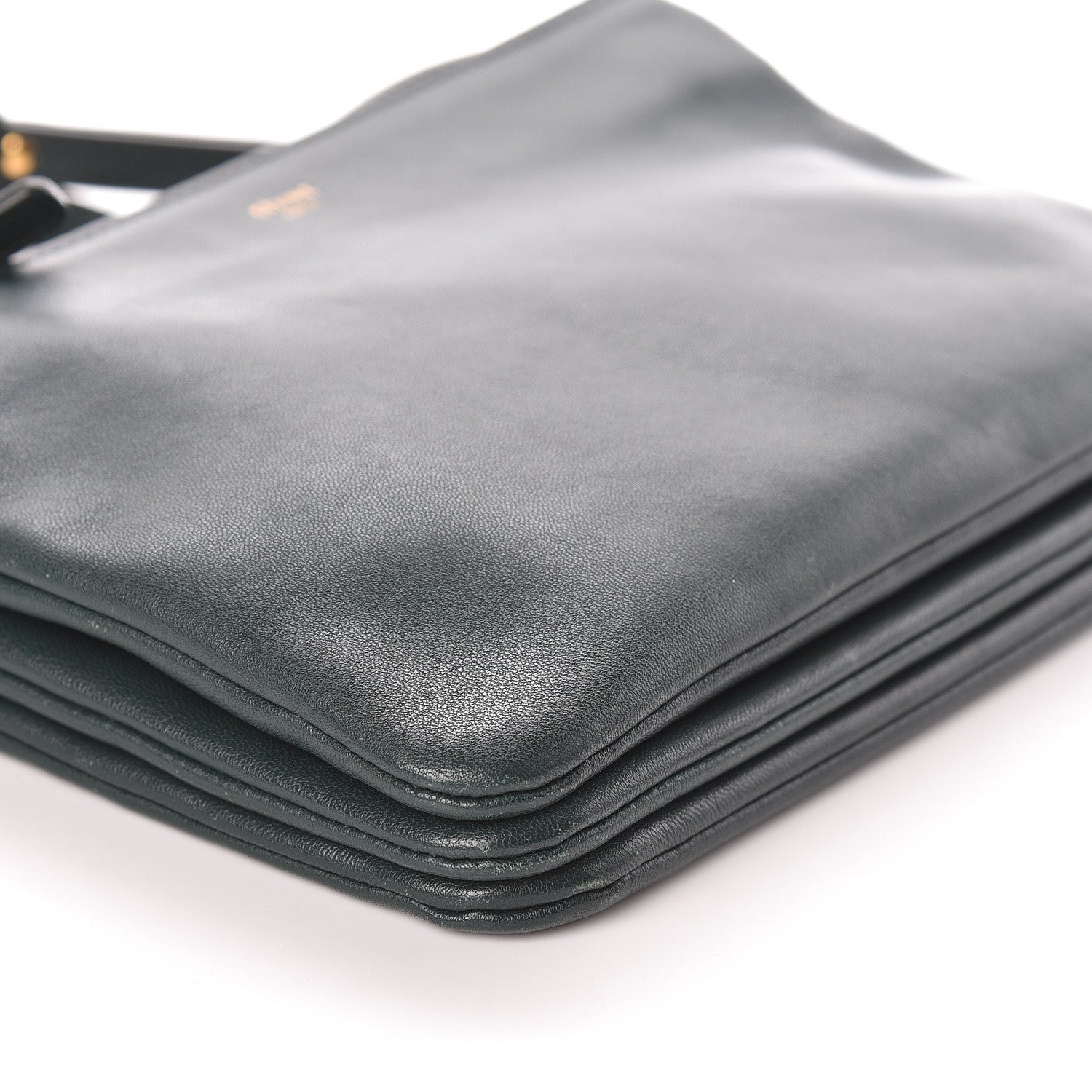 Celine Lambskin Small Trio Crossbody Bag Dark Green 10 of 11