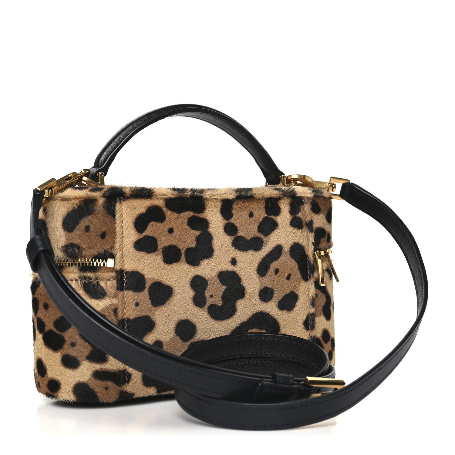 Saint Laurent Pony Hair Leopard Print Mini Gaby Vanity Case Brown Black 3 of 10