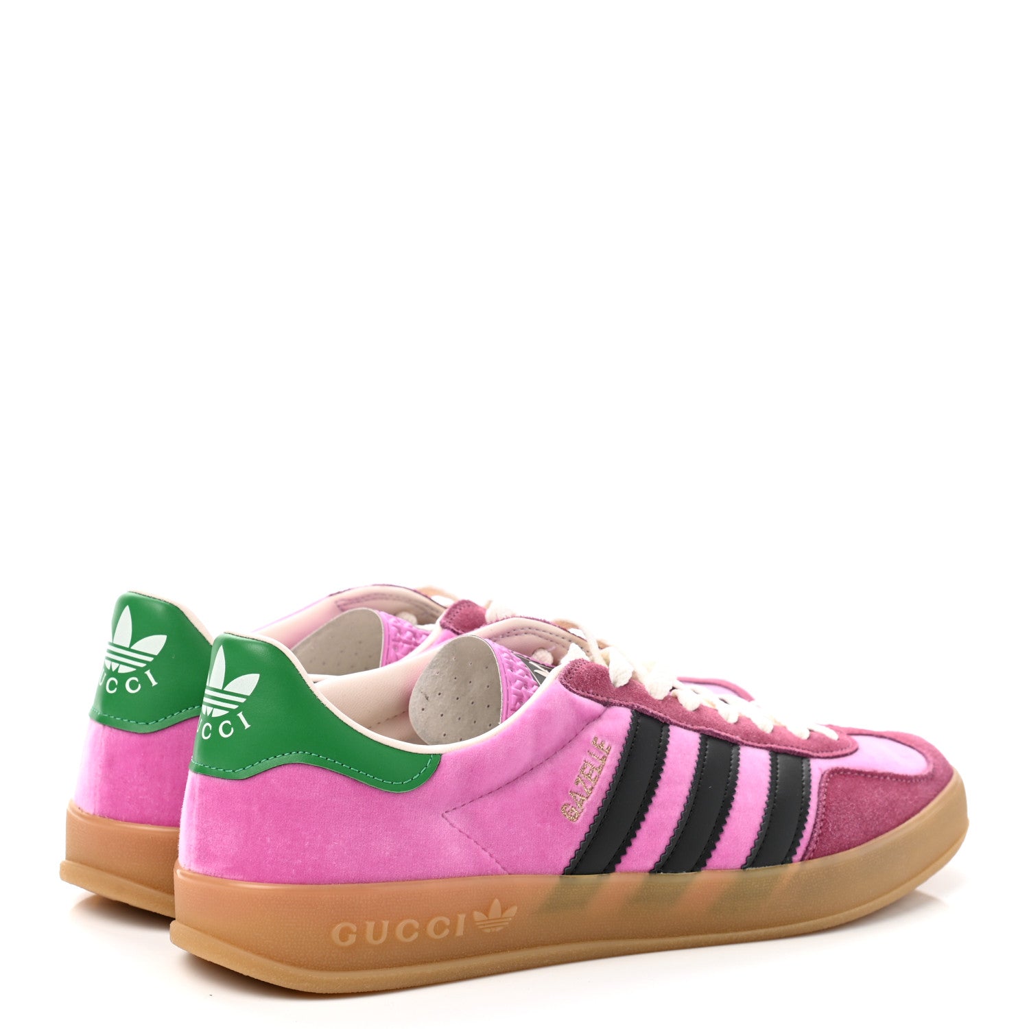 Gucci X ADIDAS Softy Velvet Suede Madeira Demetra Mens Gazelle Sneakers 10 Peonia Rose Blossom Black New Shamarock 4 of 8