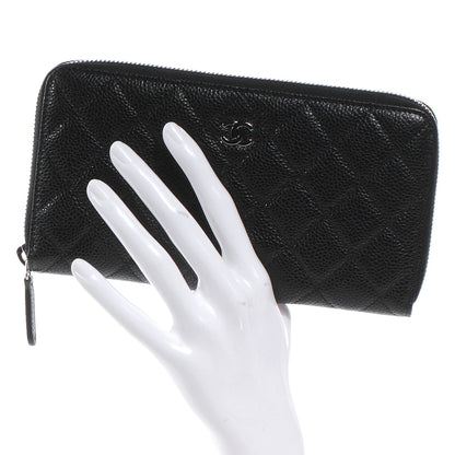 Chanel Caviar Quilted Zip Around Wallet Black 2 of 8