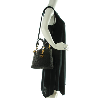 Christian Dior Nylon Cannage Medium Lady Dior Marron Fonce 2 of 9