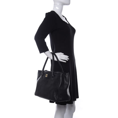 Chanel Calfskin Cerf Executive Shopper Tote Black 2 of 17