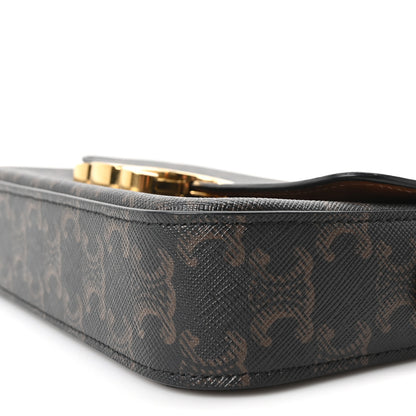 Celine Canvas Calfskin Triomphe Shoulder Bag Tan 10 of 10