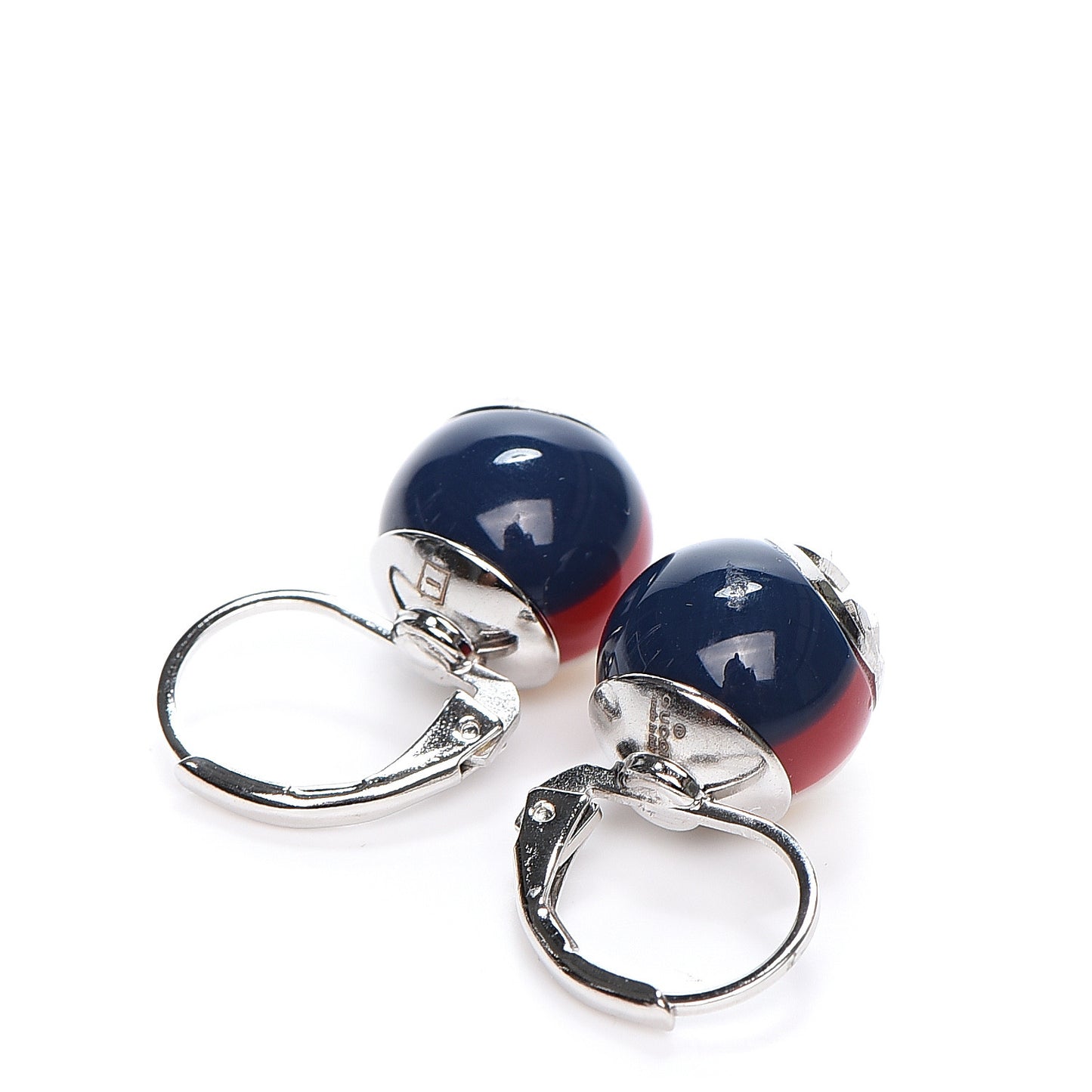 Resin Web Earrings Red Blue White