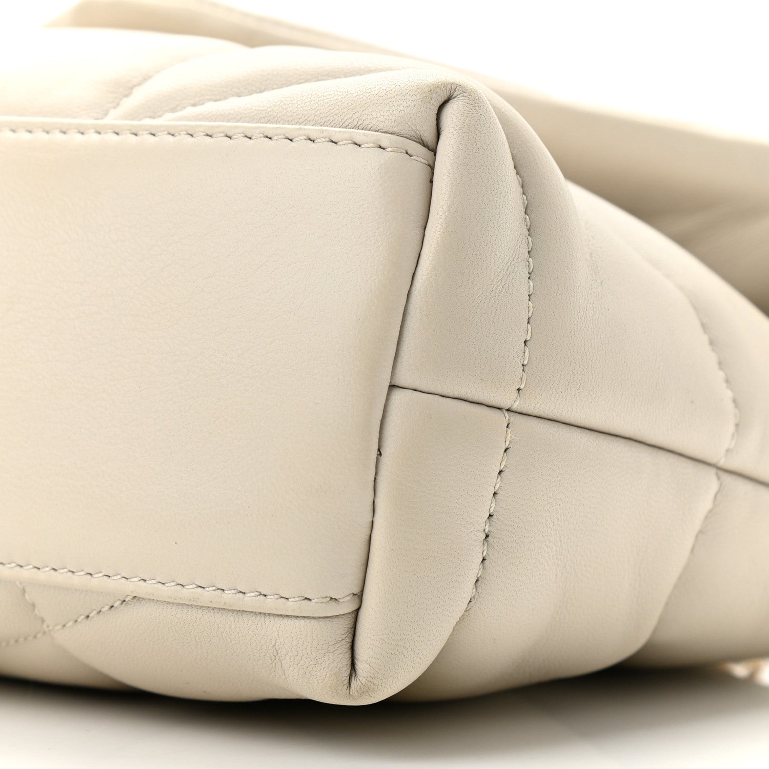 Saint Laurent Lambskin Quilted Toy Loulou Puffer Monogram Chain Satchel Crema Soft 9 of 10