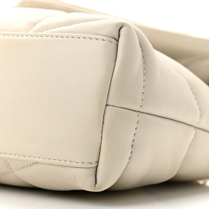 Saint Laurent Lambskin Quilted Toy Loulou Puffer Monogram Chain Satchel Crema Soft 9 of 10