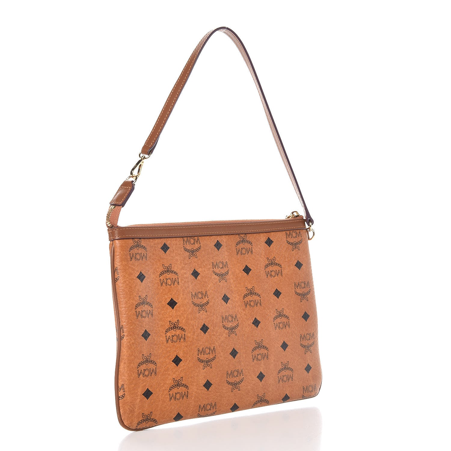 MCM Visetos Medium Stark Wristlet Pouch Cognac 3 of 9