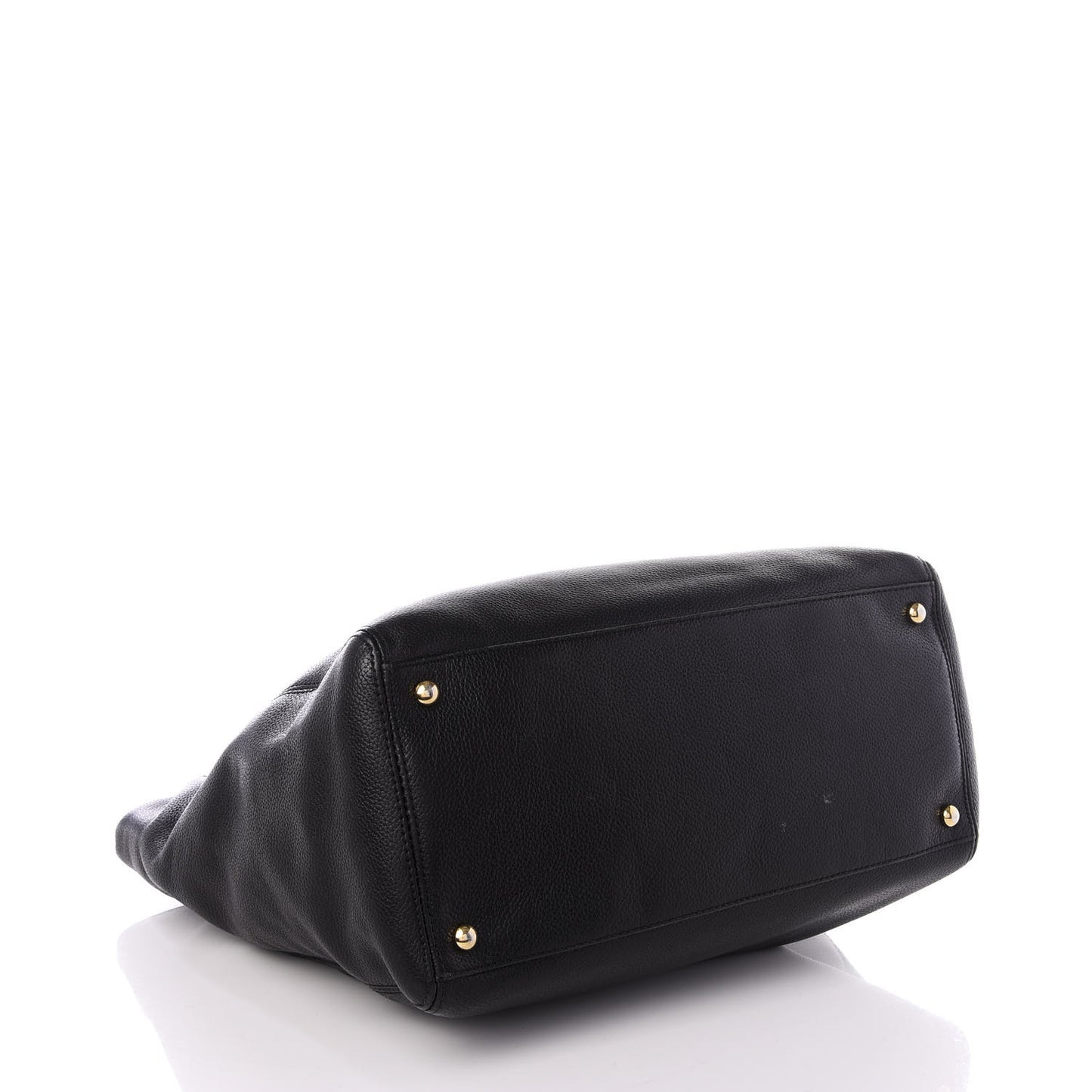 Calfskin Tall Cerf Tote Black