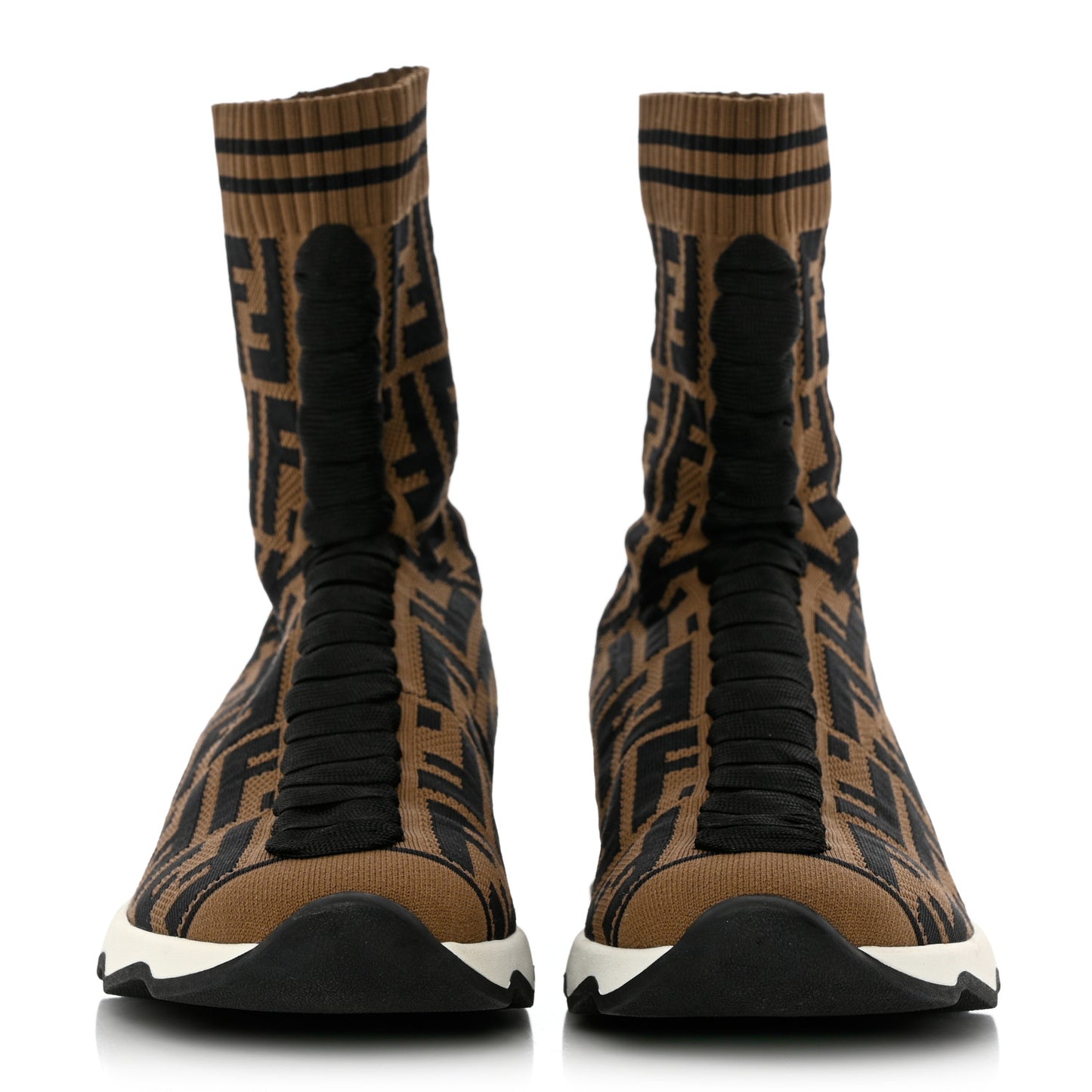 Stretch Knit Jacquard FF Reloaded Sock Sneakers 37 Tobacco Black