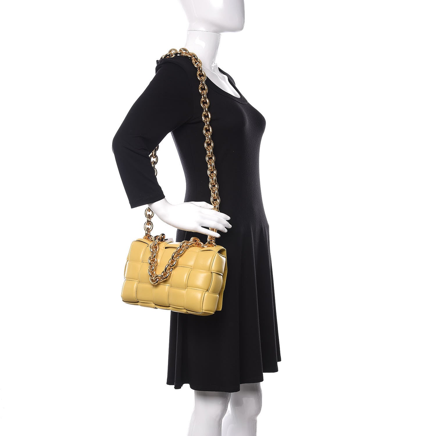 Bottega Veneta Lambskin Maxi Intreccio Padded Chain Cassette Crossbody Bag Corn 2 of 11