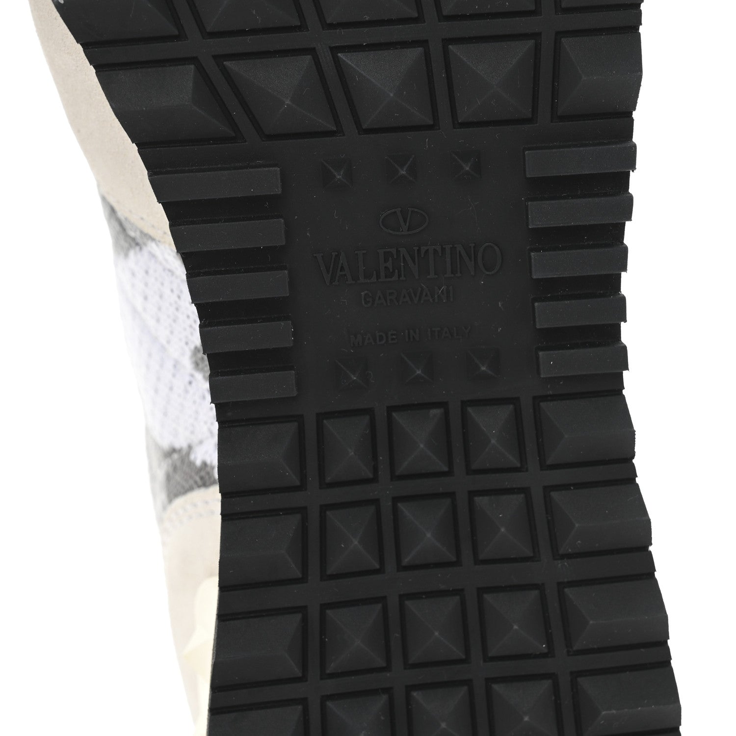Valentino Garavani Mesh Suede Camouflage Rockrunner Sneakers 35 White Grey 7 of 10