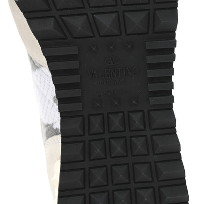Valentino Garavani Mesh Suede Camouflage Rockrunner Sneakers 35 White Grey 7 of 10
