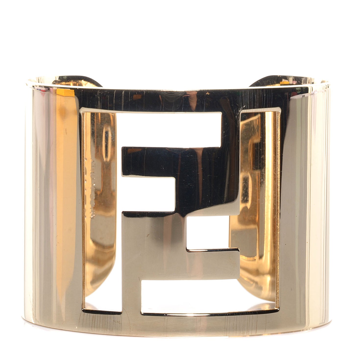 Metal FF Logo Cuff Bracelet Gold