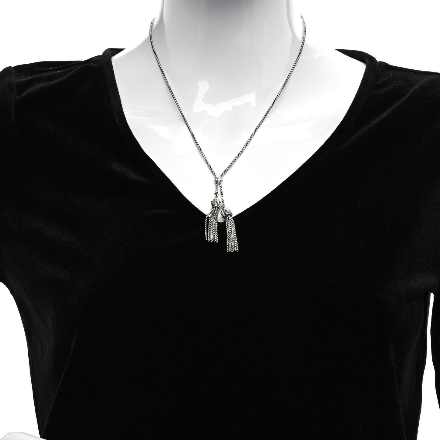 Sterling Silver Diamond Renaissance Tassel Necklace