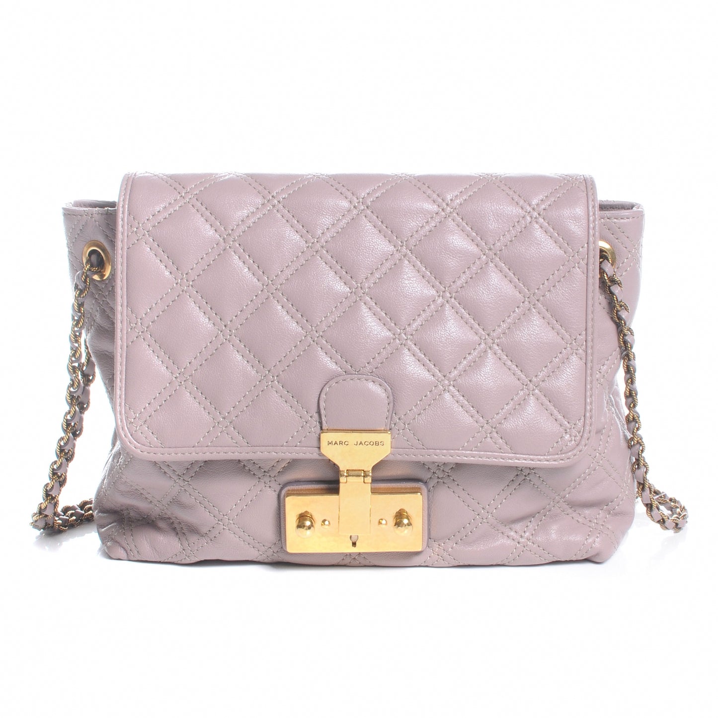 Leather Quilted Large Single Dusty Rose