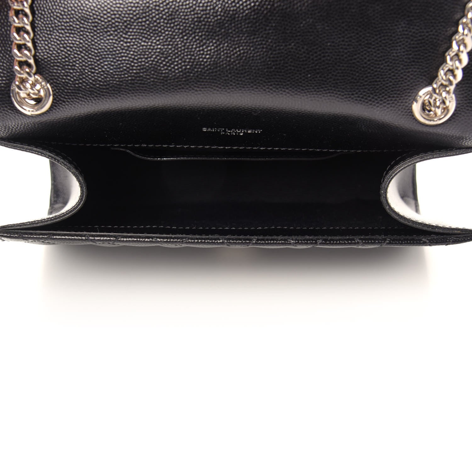 Saint Laurent Grain De Poudre Textured Mixed Matelasse Triquilt Small Monogram Satchel Black 5 of 10