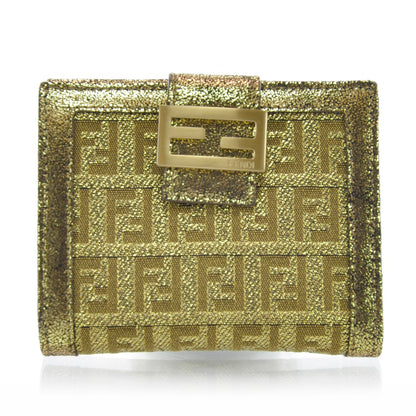 Fendi Zucchino Compact Wallet Gold 1 of 7