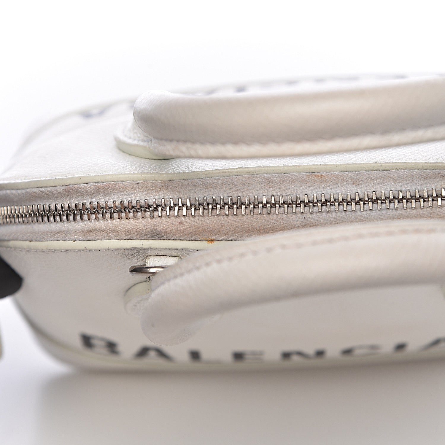 Balenciaga Grained Calfskin XXS Ville Top Handle Bag White Black 10 of 20