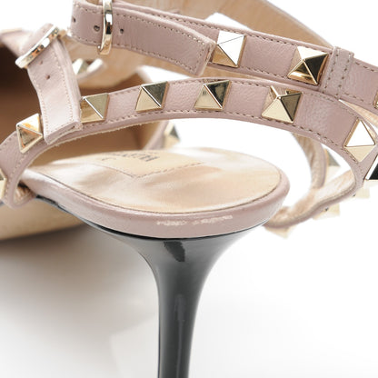Valentino Garavani Patent Nappa Rockstud Ankle Strap 65mm Pumps 39 Black Poudre 9 of 11