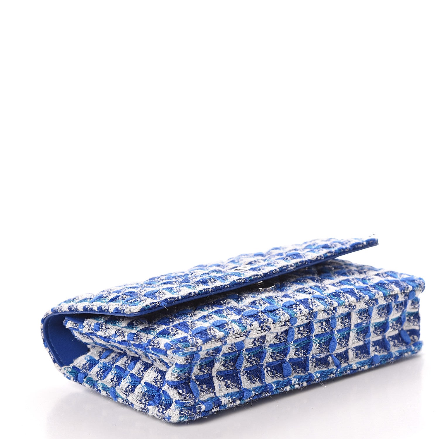 Chanel Tweed Wallet On Chain WOC Blue 4 of 11