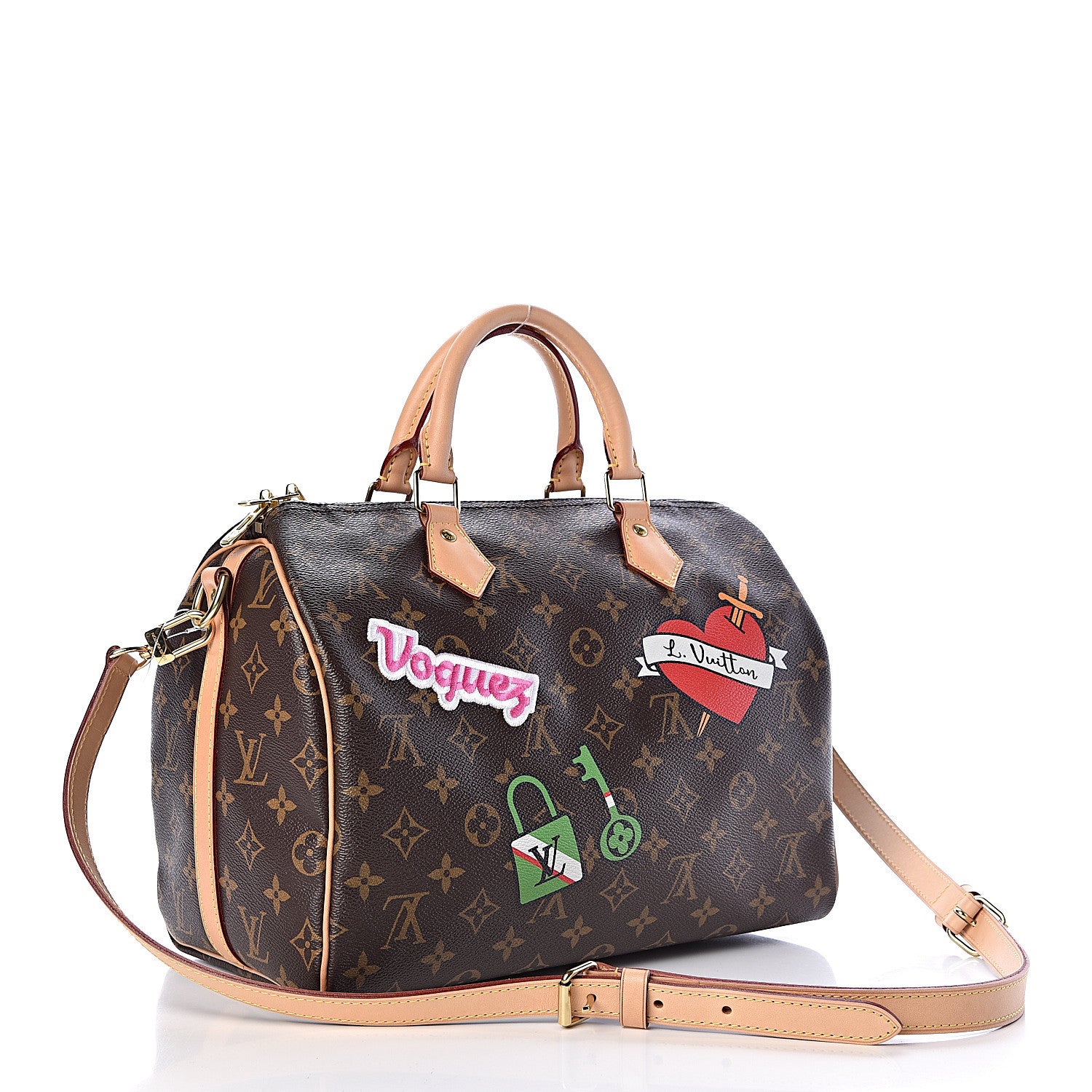 Louis Vuitton Monogram Patches Speedy Bandouliere 30 3 of 11