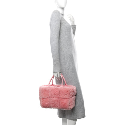 Bottega Veneta Shearling Small Intrecciato Arco Tote Popsicle 3 of 11