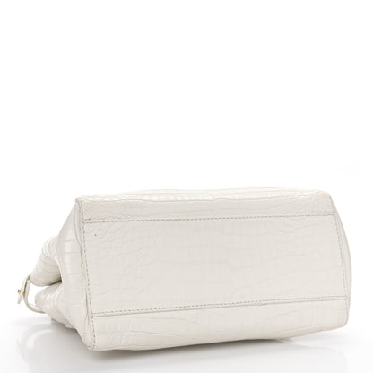 Fendi Shiny Crocodile Shiny Nappa Mini Peekaboo Iconic Satchel White 4 of 9