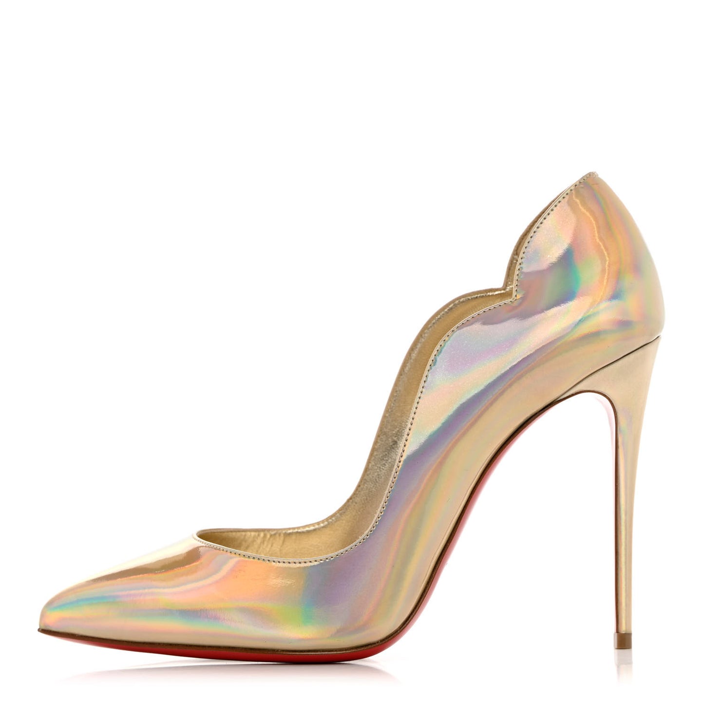 Metallic Patent Psychic Hot Chick 100 Pumps 38 Platine