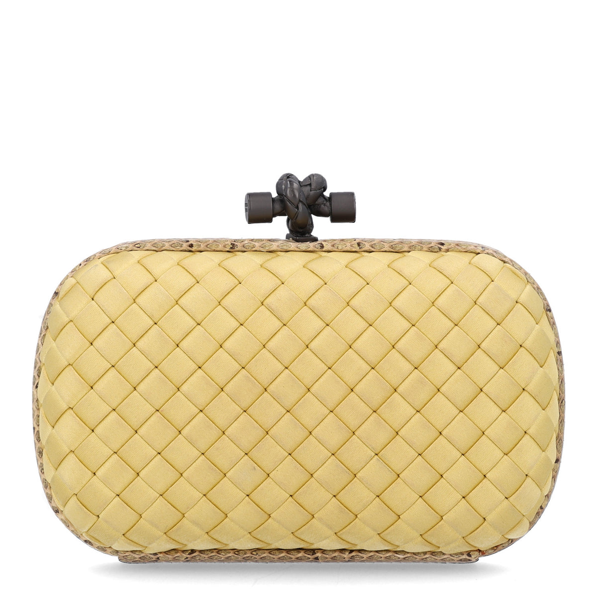 Satin Intreccio Impero Ayers Knot Clutch Banane