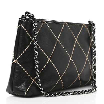 Chanel Lambskin Surpique Stitch Pochette Black 2 of 8