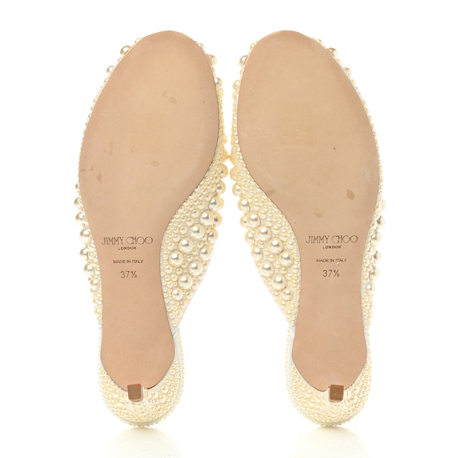 Jimmy Choo Satin Samantha Pearl Mules 37.5 White 5 of 9