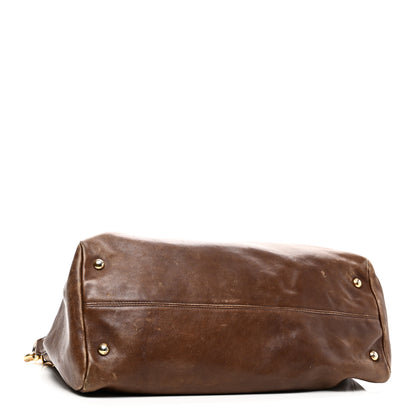 Prada Soft Calf Shopping Tote Brown 4 of 11