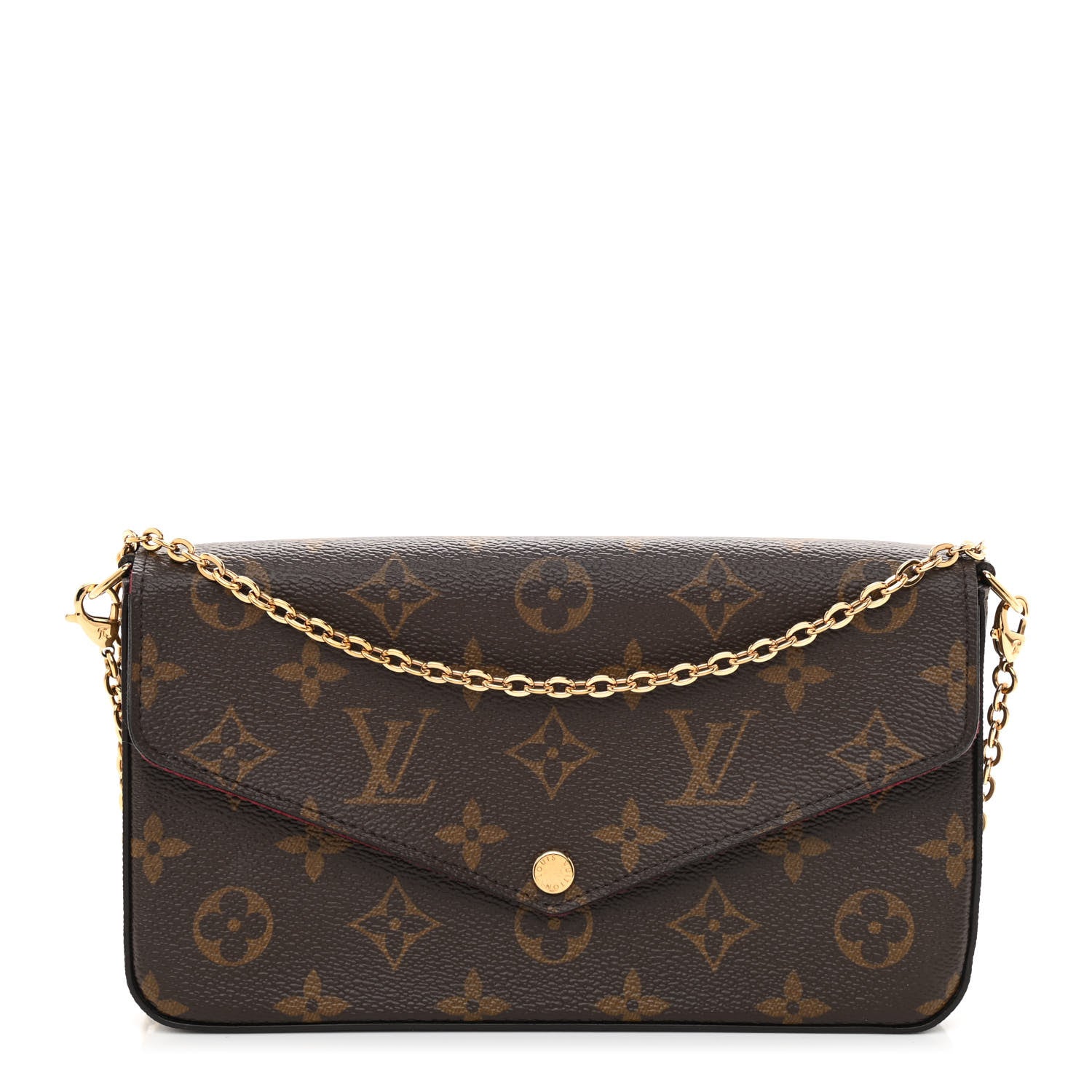 Louis Vuitton Monogram Pochette Felicie Chain Wallet Fuchsia 3 of 9