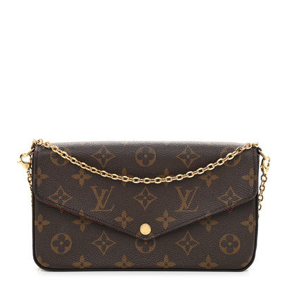 Louis Vuitton Monogram Pochette Felicie Chain Wallet Fuchsia 3 of 9