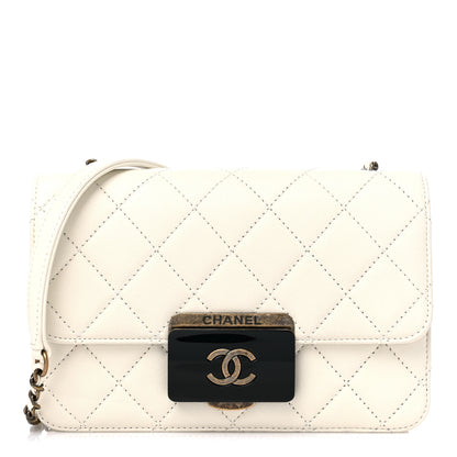 Chanel Sheepskin Quilted Mini Beauty Lock Flap White 1 of 8