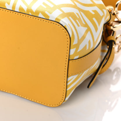 Fendi X SARAH COLEMAN Glazed Canvas Vitello King F is Fendi FF Vertigo Mini Mon Tresor Bucket Bag Mimosa White 8 of 8